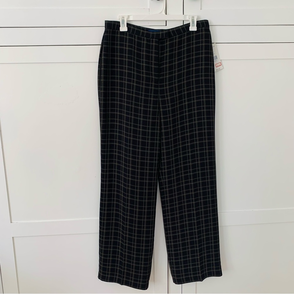 Karen Scott Black/Brown Window Panel Straight Pants Size 12